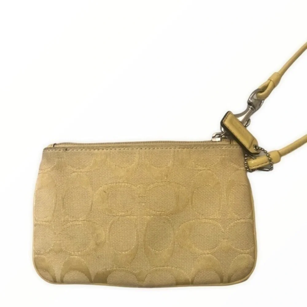 Coach vintage y2k signature yellow wristlet bag rare color